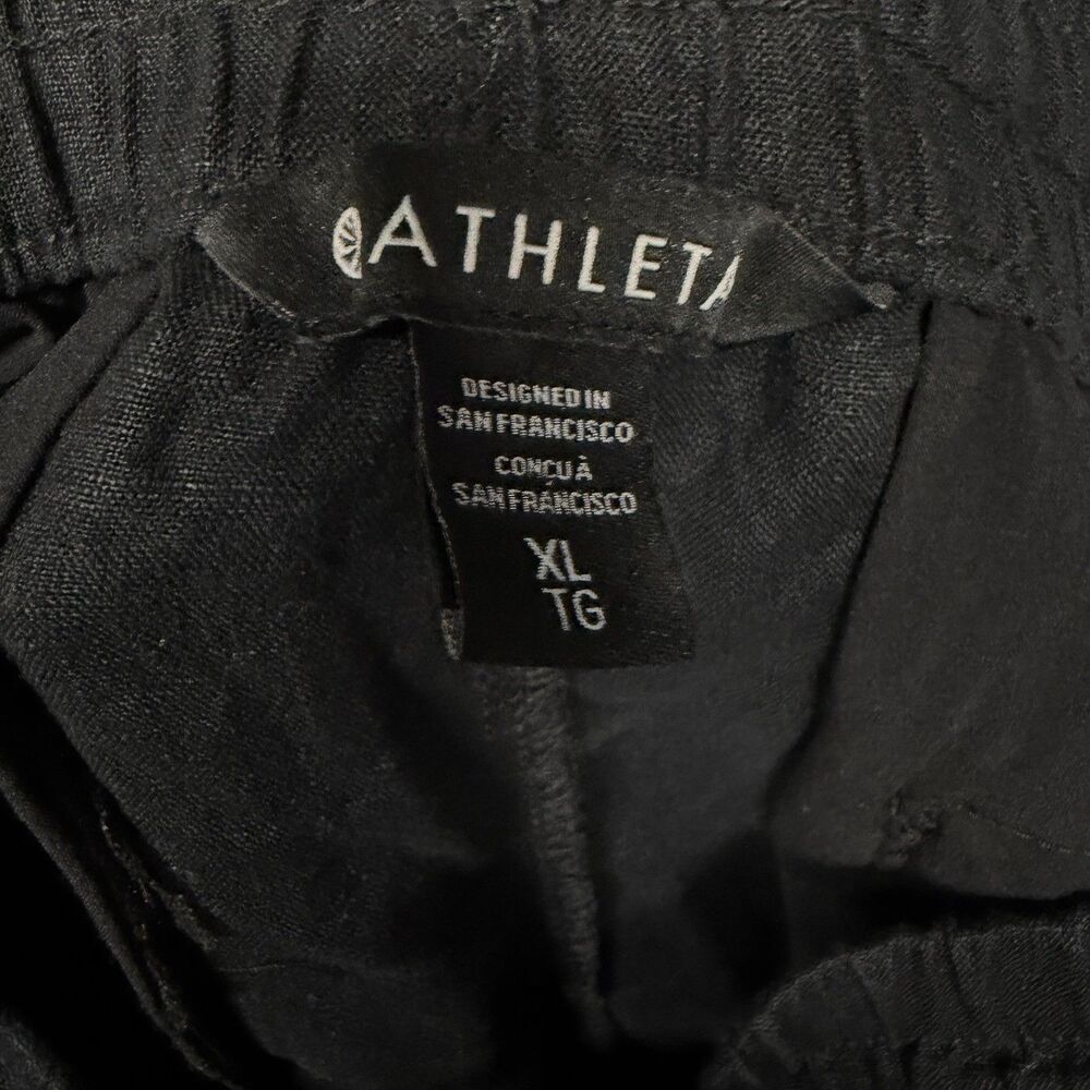 Athleta Black Straight-Leg Drawstring Pants with Front Slit - Picture 10 of 16